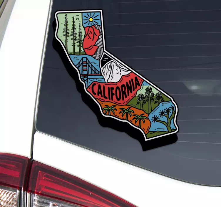Kalifornia állam körvonal autó matrica - TenStickers