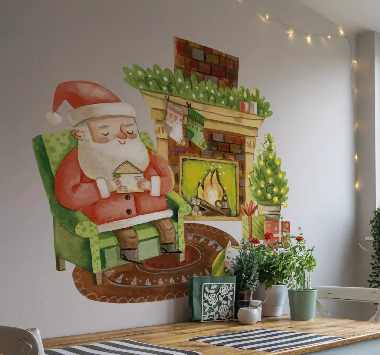 Kandalló apa karácsonyi matricák matrica - TenStickers