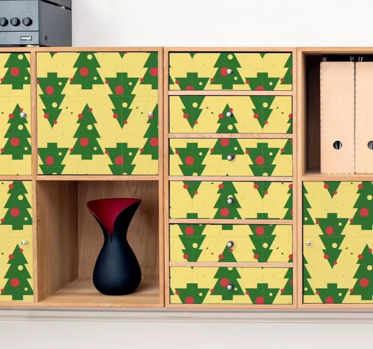 Karácsonyfa minta esemény matrica - TenStickers