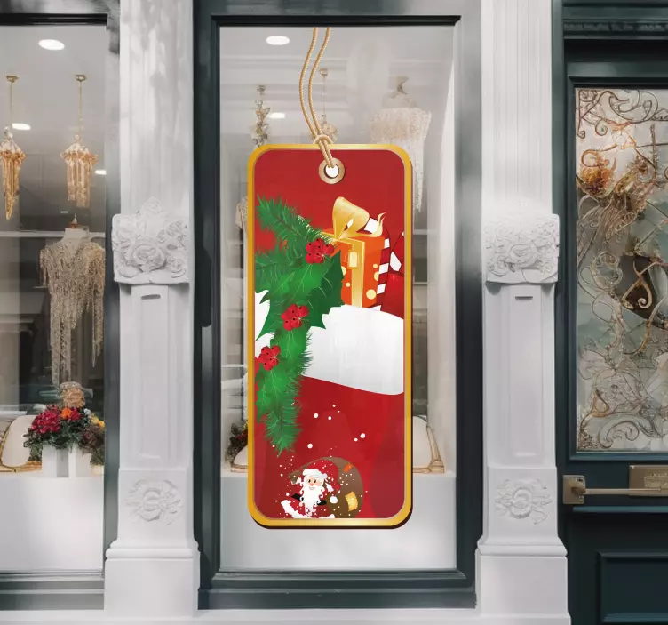 Karácsonyi címke matrica - TenStickers