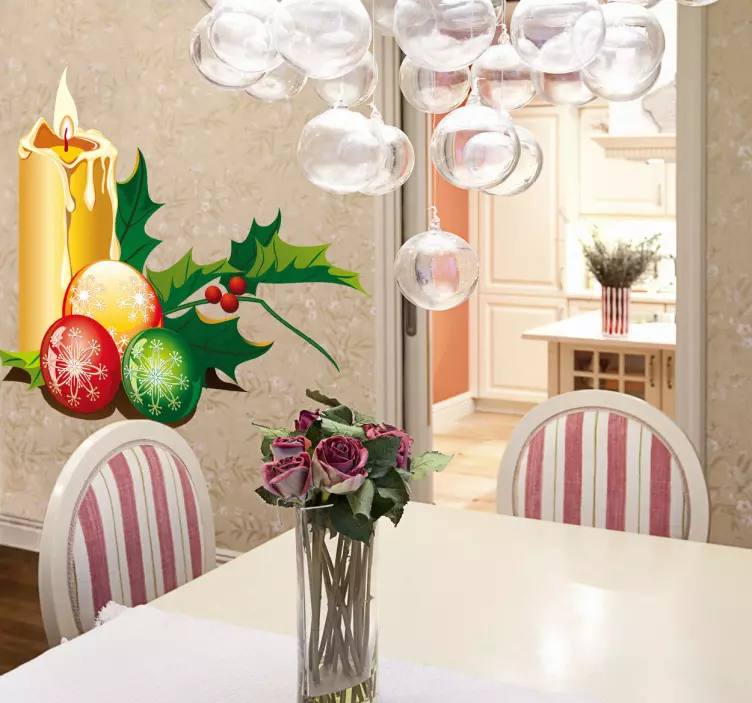 Karácsonyi gyertyadíszek matrica - TenStickers