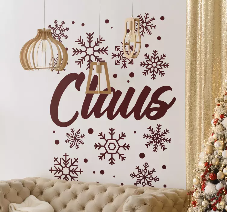 Karácsonyi hópelyhek karácsonyi matrica - TenStickers