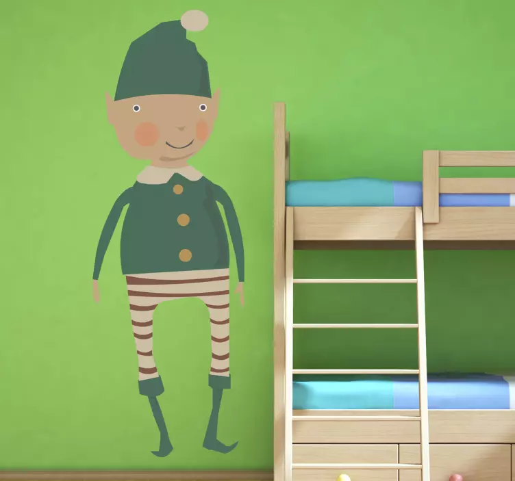 Karácsonyi manó illusztráció matrica - TenStickers