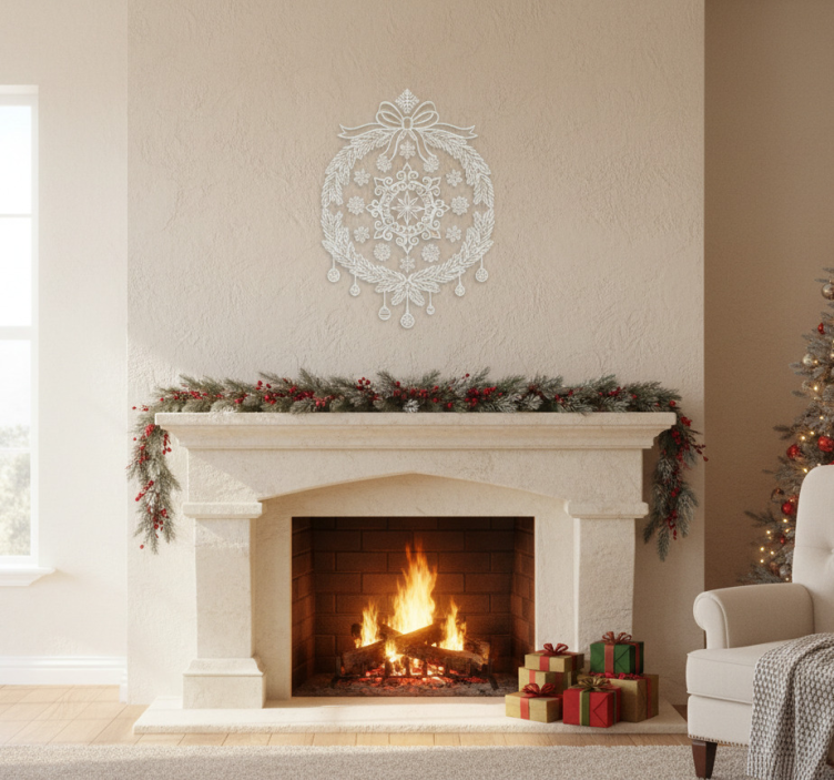 Karácsonyi matrica ablakmatrica fehér - TenStickers