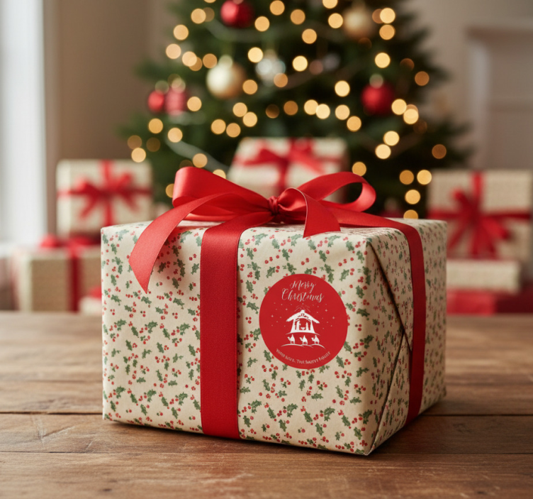 Karácsonyi matrica ajándékokhoz személyre szabva - TenStickers