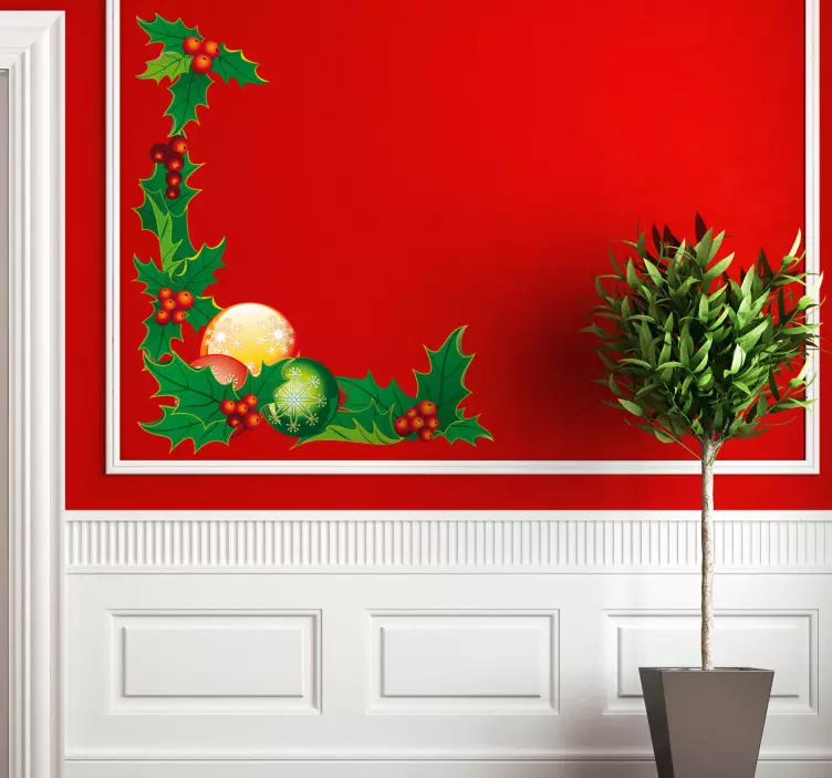 Karácsonyi sarok virág matrica - TenStickers