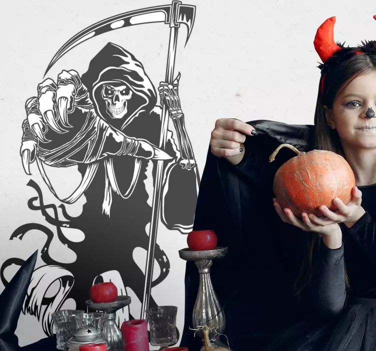 Kaszás figura Halloween matrica - TenStickers