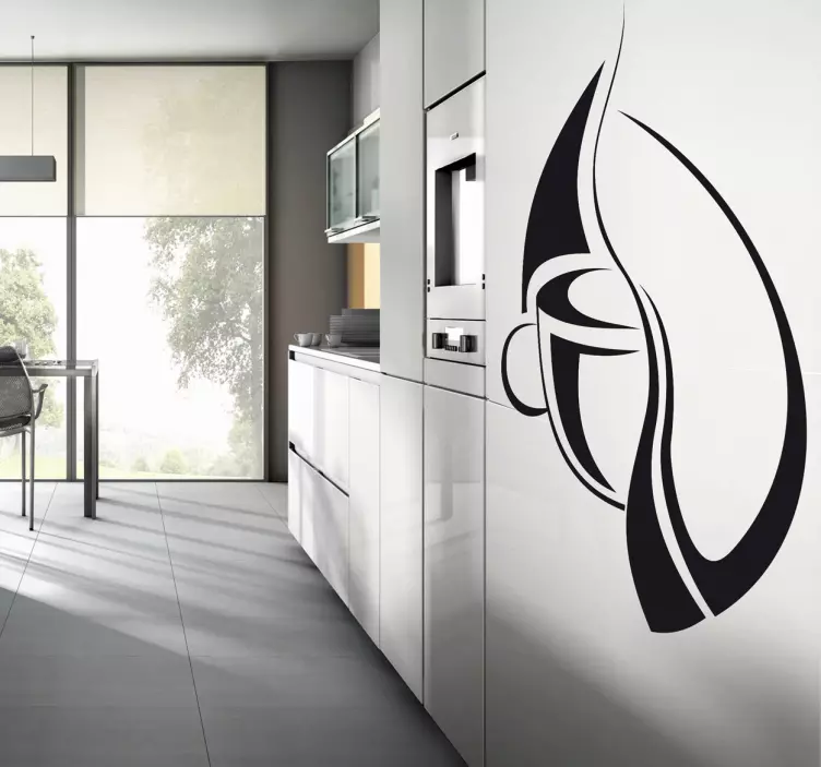 Kávébab csésze logó fal matrica - TenStickers