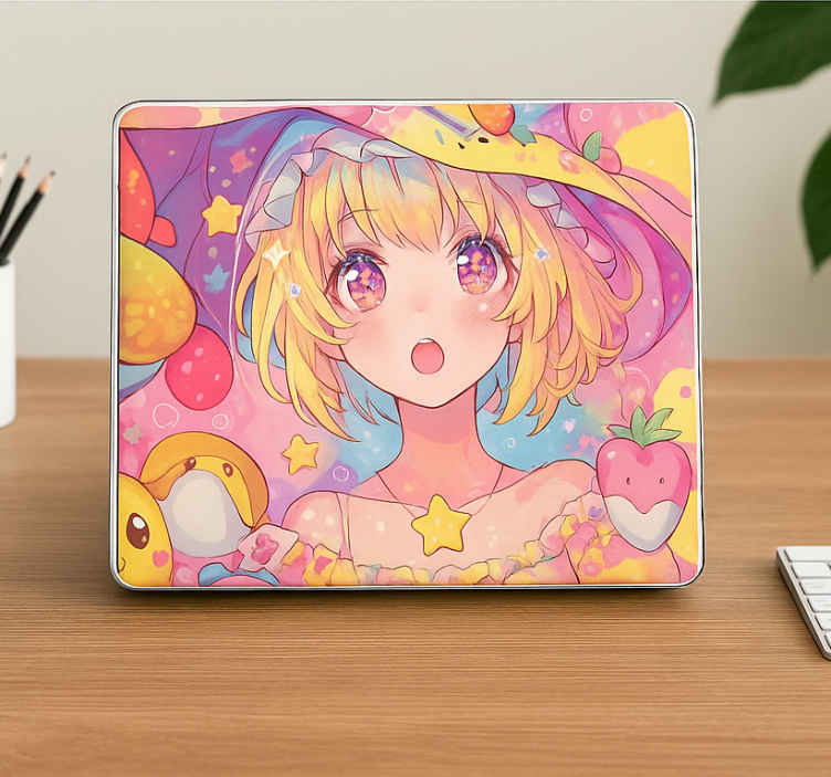 Kawaii pasztell anime matrica laptophoz - TenStickers