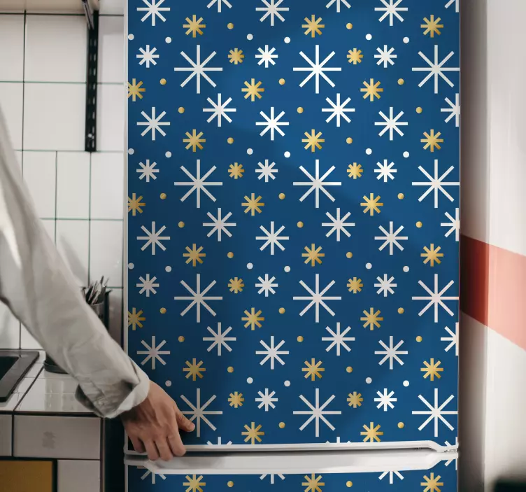 Kék és fehér hó minta karácsonyi matrica - TenStickers