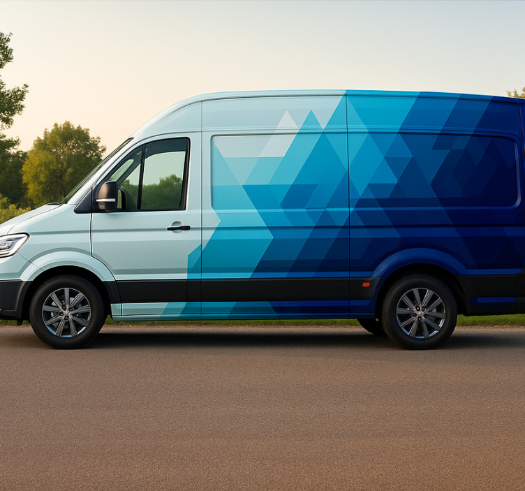 Kék háromszögek kialakítása kisteherautó matrica - TenStickers