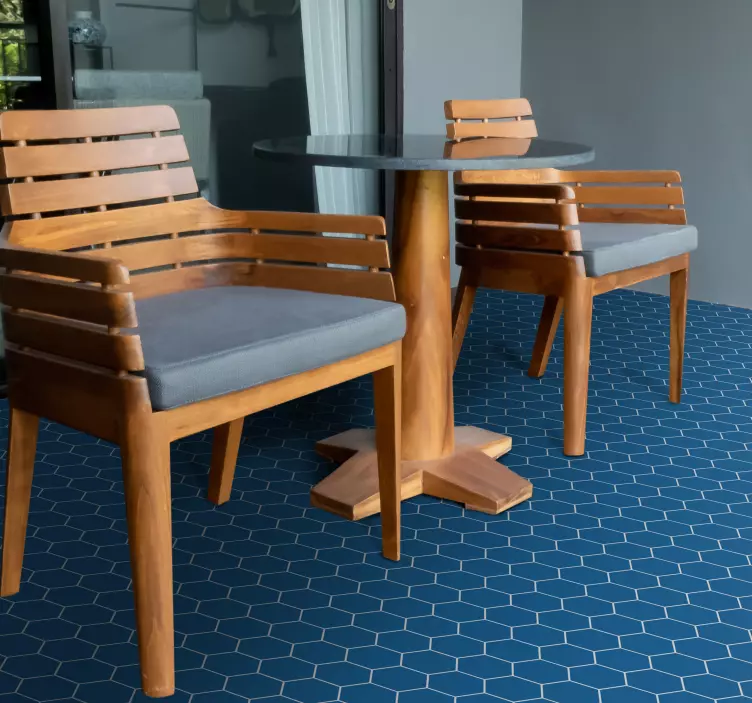 Kék ötszög padló matrica - TenStickers