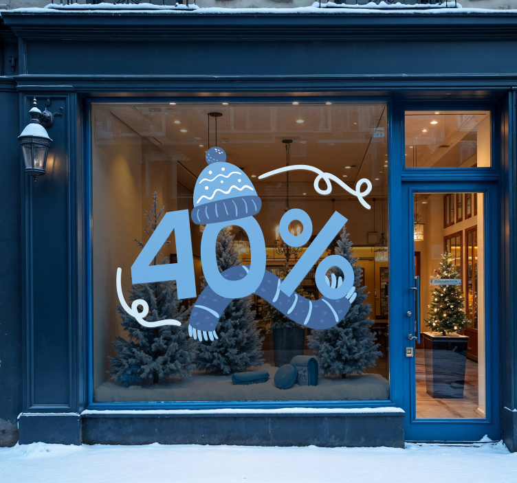 Kék téli kedvezmény akciós matricák - TenStickers