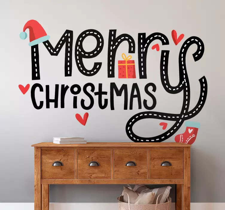 Boldog Ünnepeket karácsonyi matrica - TenStickers