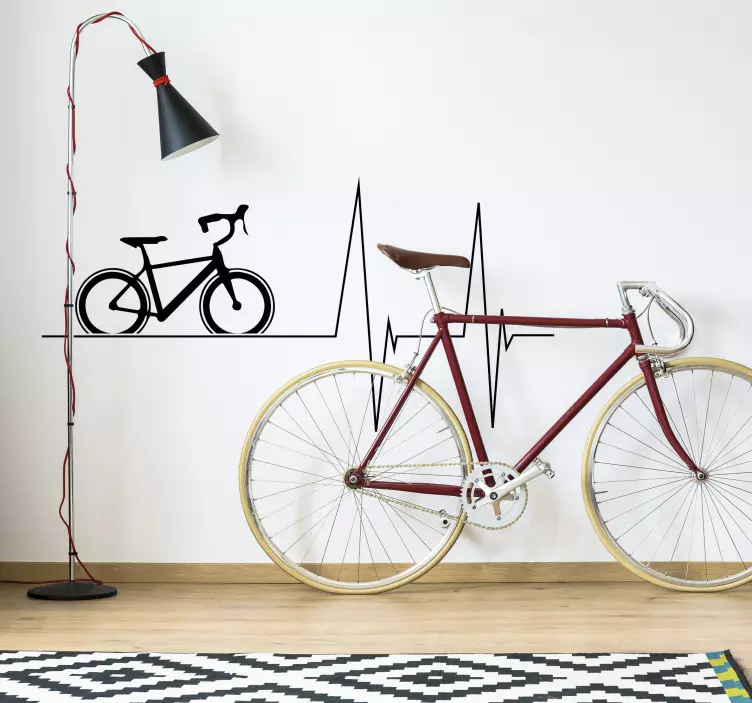 Kerékpáros szívverés matrica - TenStickers