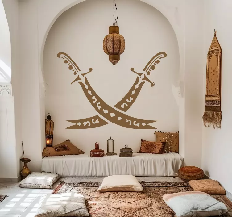 Keresztezett kardok tervezése Matrica fal - TenStickers