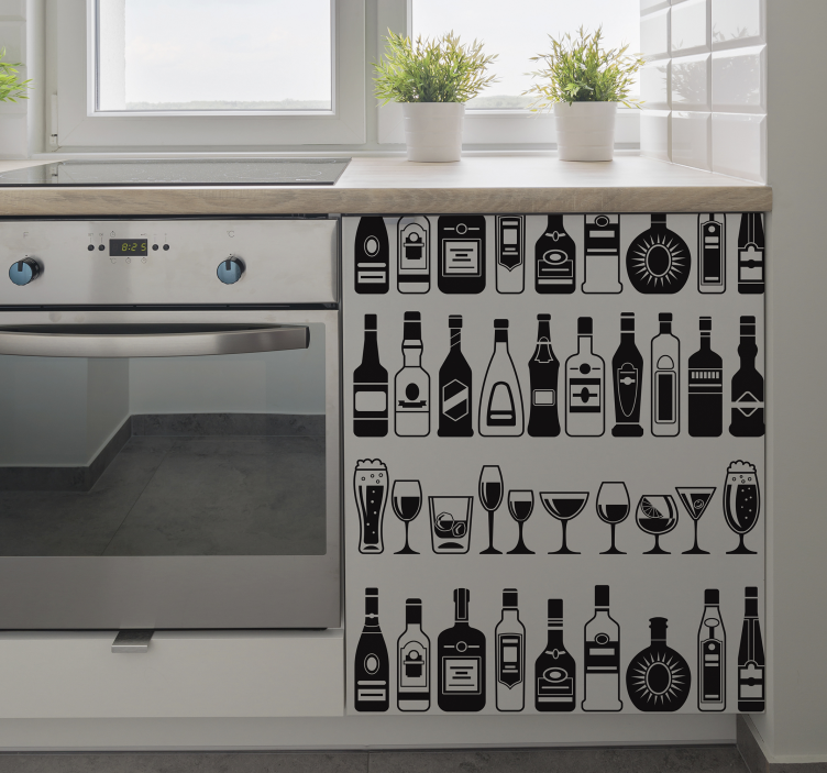 Készlet palackok bútor matrica - TenStickers