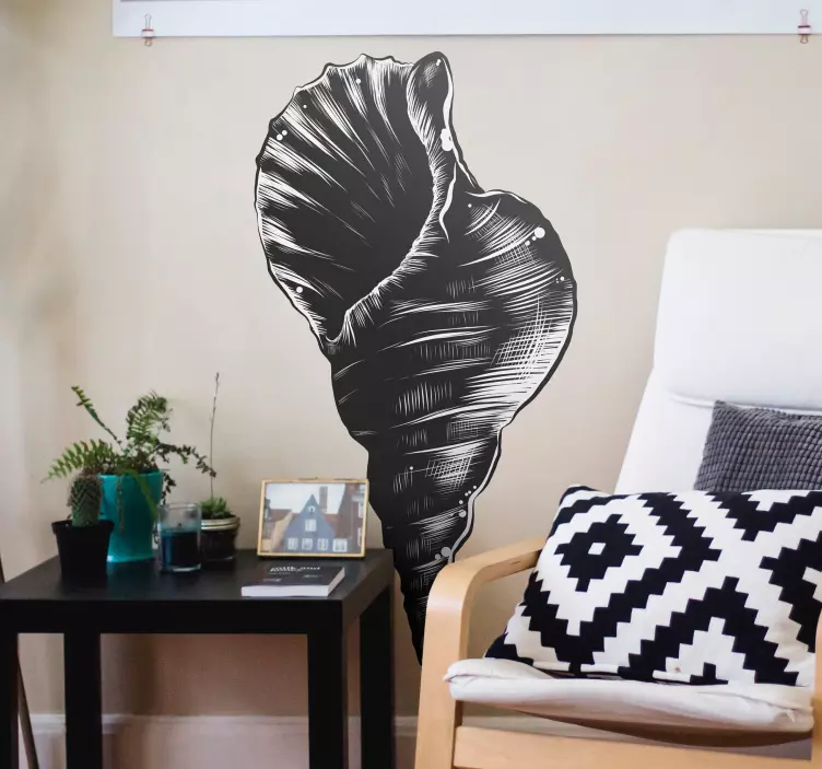 Kézzel felhívni kagyló vintage shell matricákat - TenStickers