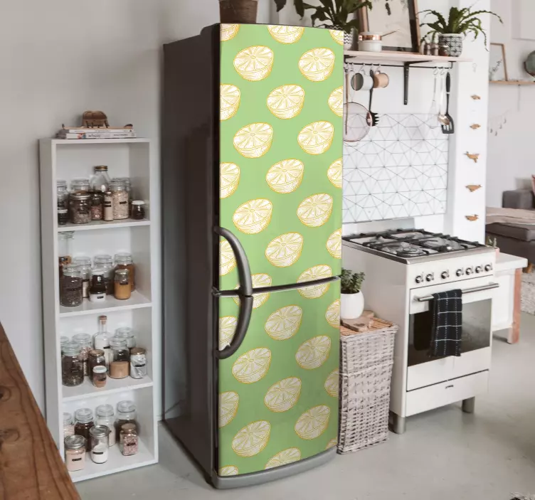 Kézzel rajzolt citrom citrusfélék hűtőszekrény matrica - TenStickers