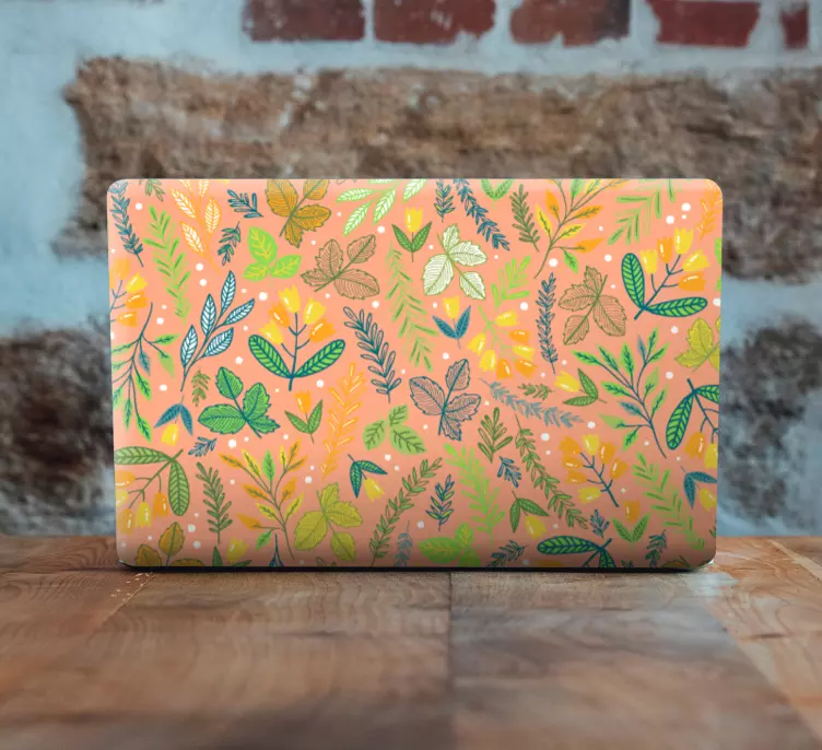 Kézzel rajzolt őszi virágok laptop bőr - TenStickers