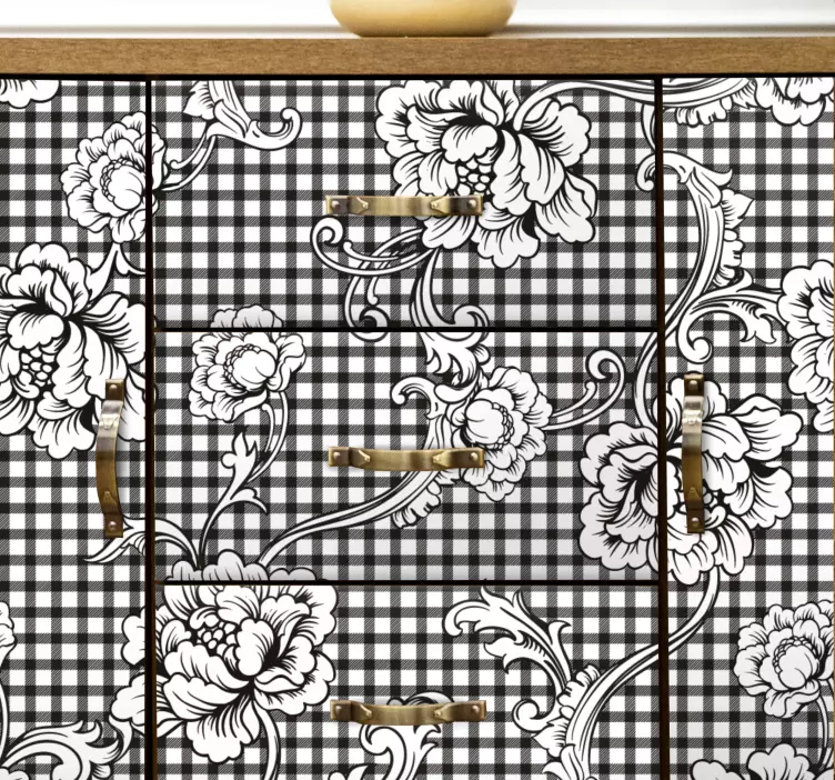 Kifinomult virágkompozíció erdei állatok falmatrica - TenStickers