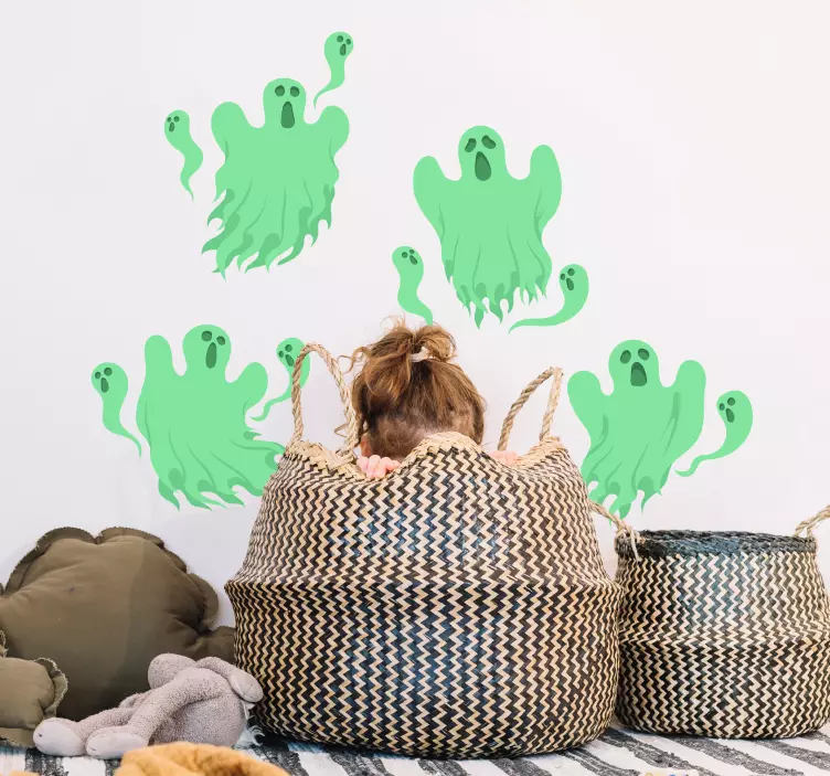 Kísérteties szellemfigurák Halloween matrica - TenStickers