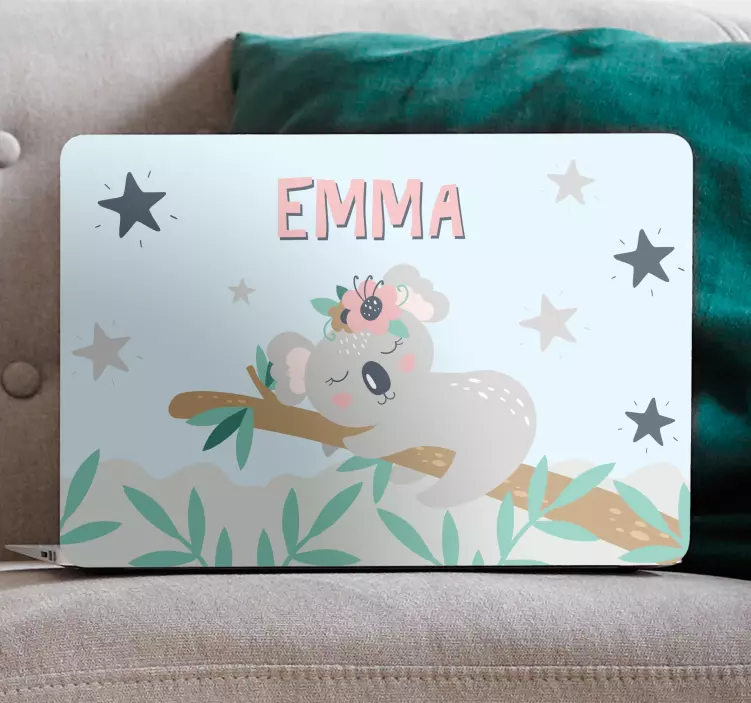 Koala virágmintás Matrica laptophoz - TenStickers