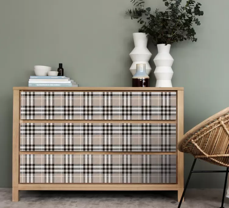 Kockás minta bútor matrica - TenStickers