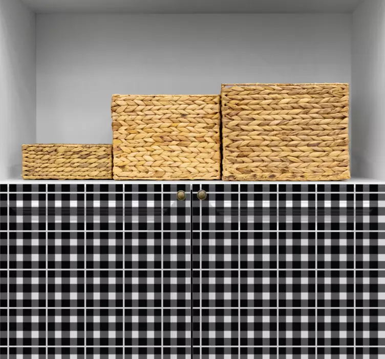 Kockás mintás háttér erdei állatok falmatrica - TenStickers