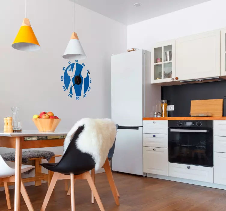 Konyhai evőeszközök falióra matrica - TenStickers