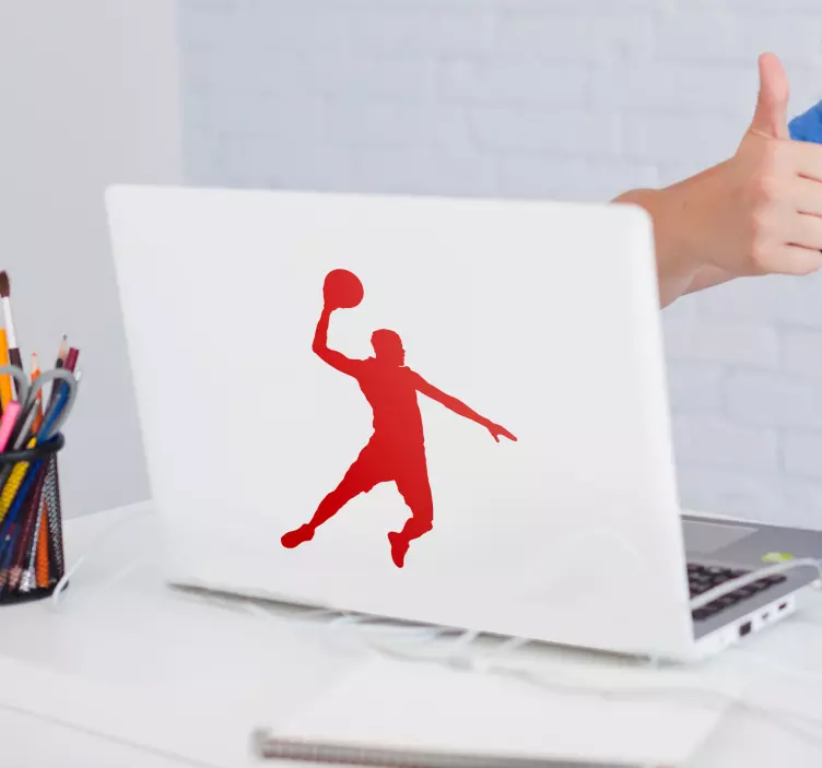 Kosárlabda Cimke jumpman silhouette laptop matrica - TenStickers