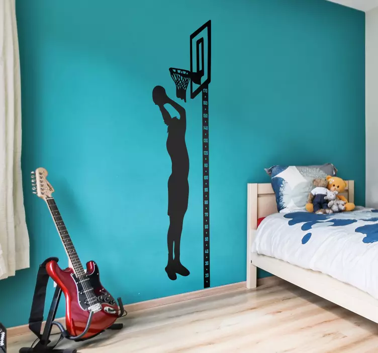 Kosárlabda méter magasság táblázat matrica - TenStickers