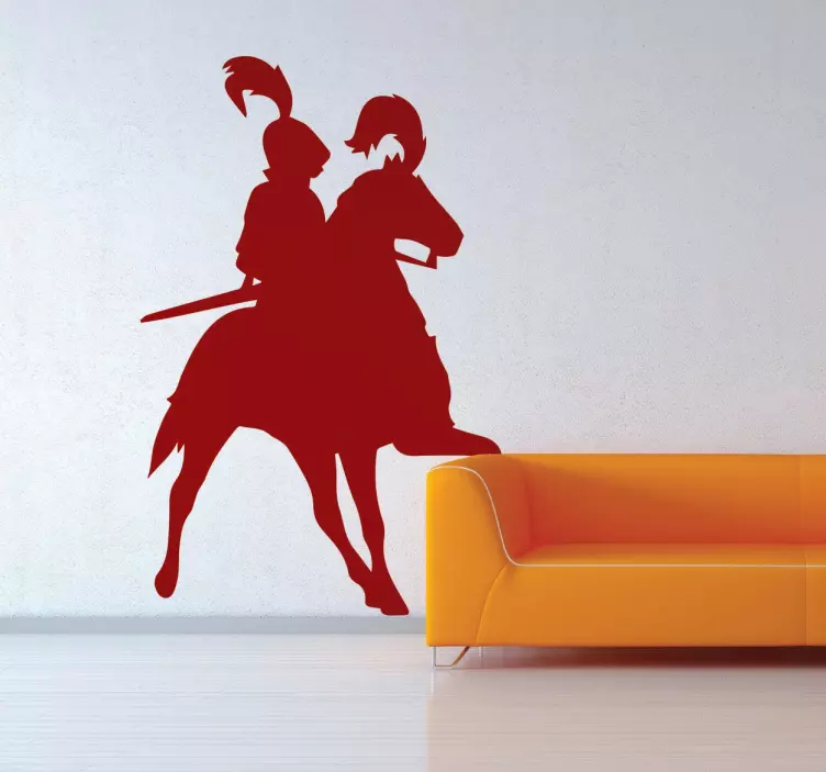 Középkori lovas erdei állatok falmatrica - TenStickers