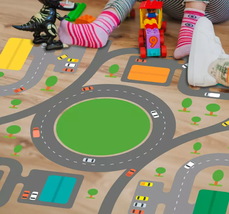 Közúti játék gyermek padló matrica - TenStickers