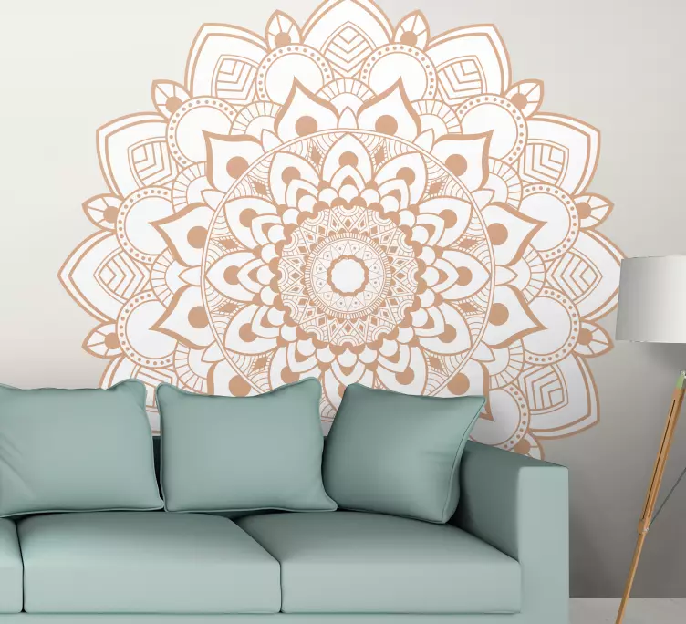 Krémszínű mandala falmatrica - TenStickers