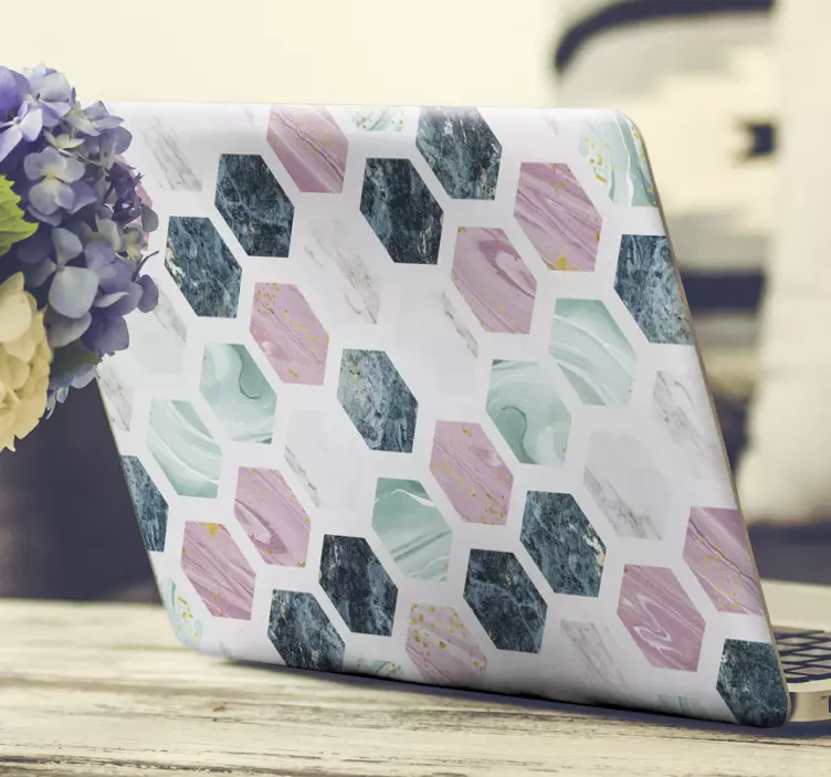 Különböző márvány textúrájú laptop bőr - TenStickers
