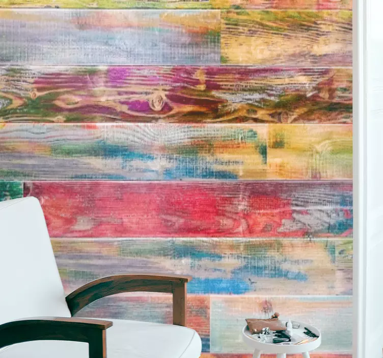 Különböző színű fa deszka vinil nyomtatott matrica - TenStickers