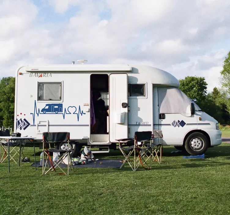 Lakóautó kardiogramm matrica - TenStickers