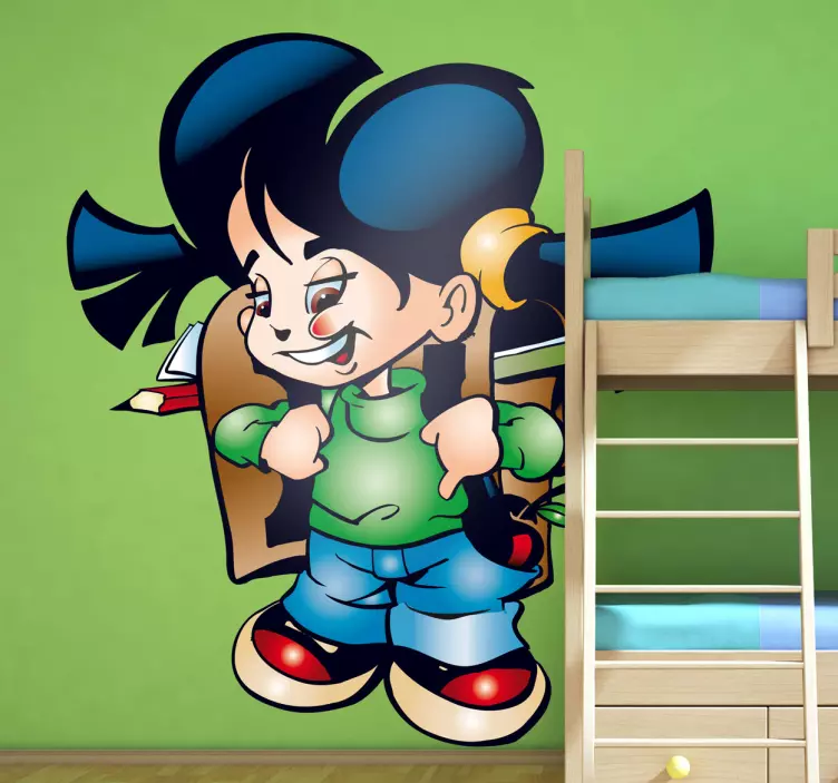 Lány diák matrica - TenStickers