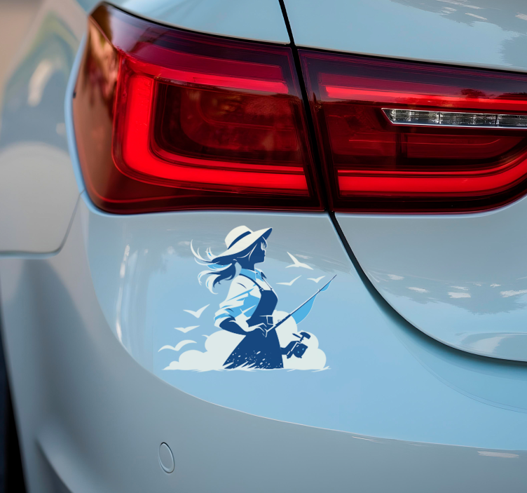 Lány horgászat sport matrica - TenStickers