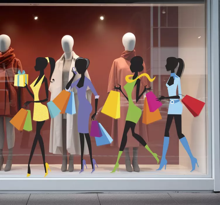 Lányok bevásárló fal matrica - TenStickers