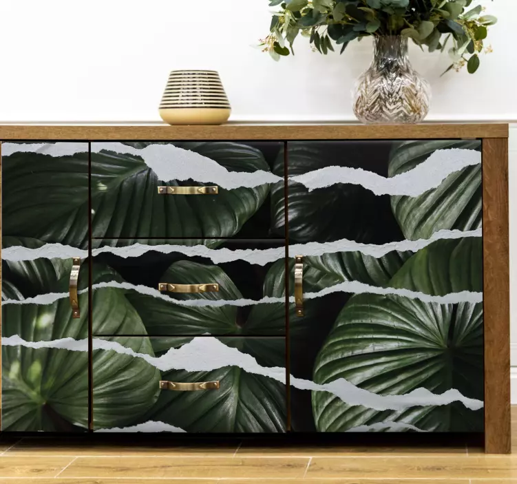 Levél szakadt papír bútor matricával - TenStickers