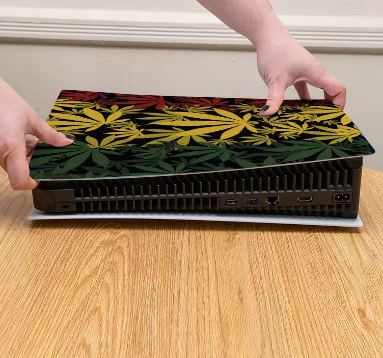 Levélmintás borítás matrica ps5 - TenStickers