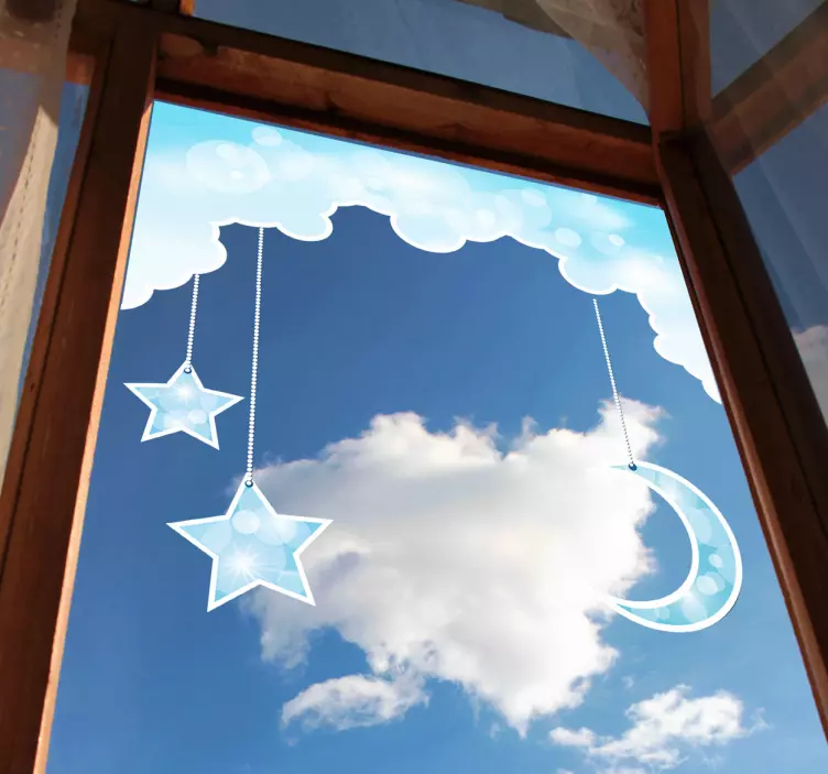 Lógó hold és csillagok matrica - TenStickers