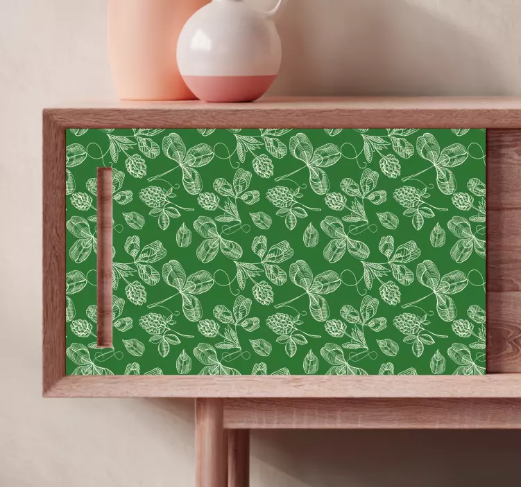 Lombozat zöld motívum erdei állatok falmatrica - TenStickers