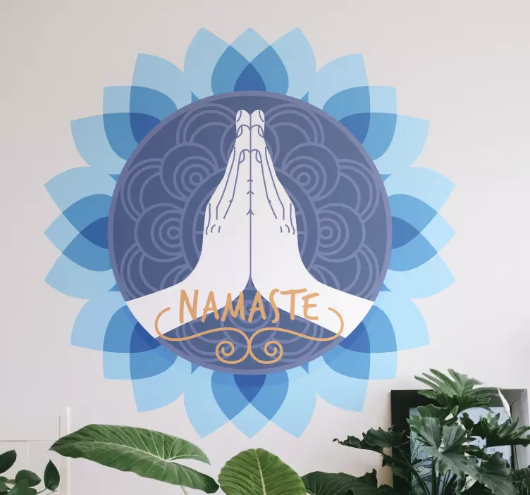 Lótuszvirág namaste mondatvirág matrica - TenStickers