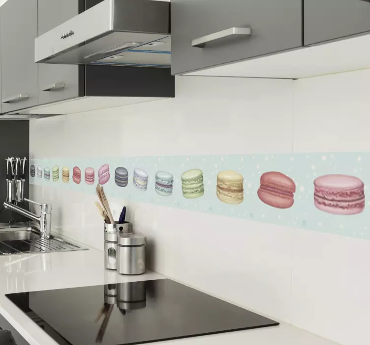 Macaron desszert minta határok matrica - TenStickers