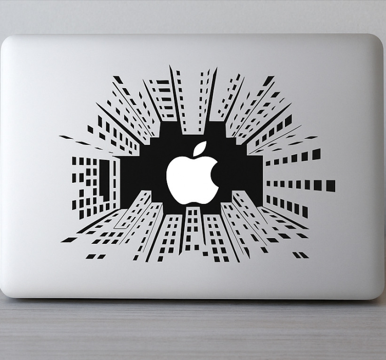 Macbook felhőkarcolók Laptop matrica - TenStickers