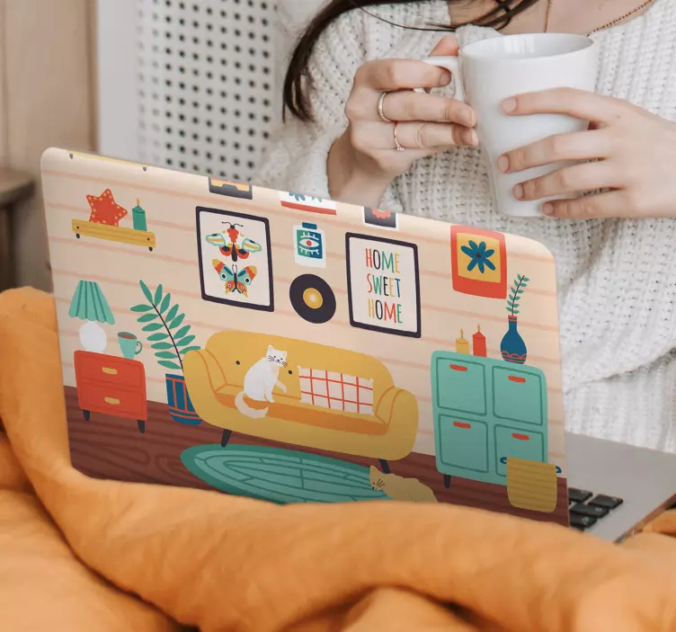 Macska arc laptop vinyl bőr - TenStickers