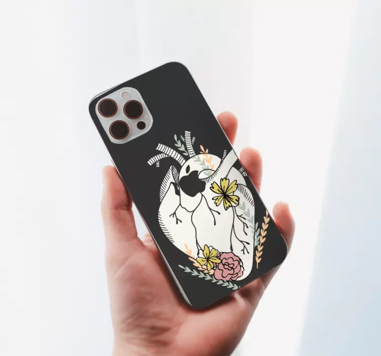 Madár és virágok Matrica Iphone - TenStickers